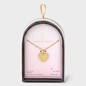 a New Day 14K Gold Dipped Initial Heart I Pendant Necklace Gold